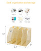 AUPSEN File Organizer for Desk, 4-Pack Magazine Binder Holder Desk File Organizer, Mesh File Folder Organizer for Home Office Organization (Gold)