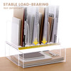 DINGHUO Acrylic Desk Organizer, 4 Sections Upright Sorter Desk Accessories Paper File Organizer with Drawer Letter Tray, Clear Office Supplies - 1 Pa