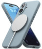 Ringke Silicone Magnetic for iPhone 16 Case [Compatible with MagSafe] Feels Velvety Slim Cute Soft Phone Cover for Women, Men - Blue
