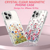 OOK Magnetic Case for iPhone 16 Pro Case Cute Flower Design with 2 PCS Screen Protector [Compatible with MagSafe] for Girls Women Floral Clear Slim S