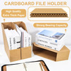 SAYEEC Cardboard Magazine File Holder 3 Pack Foldable Folder Holder Sturdy Desk File Organizer Paperboard Magazine Storage Box Binder Rack Book Bins