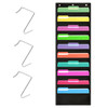 1 Pack 10 Pocket Organization Pocket Chart File Storage Pocket Organizer Hanging Wall File Paper Folder with 3 PCS Hooks for School Home Office