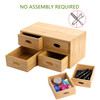 ZOOFOX Bamboo Desk Organizer, 100% Natural Bamboo Tabletop Storage Box with 4 Drawers, Night Stand Table Organizer, Wooden Desktop Drawer Organizer f