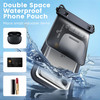Waterproof Phone Pouch, [Up to 8.5''] Double Space Waterproof Phone Case with Lanyard for iPhone 17 16 15 Pro Max Galaxy S25 Ultra, Cellphone Dry Bag