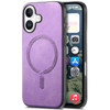 Dinglijia Slim Leather Case Compatible with MagSafe Strong Magnetic Case for iPhone 16,Camera and Screen Protection Cover for iPhone 16,FG Purple