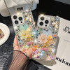 Omorro Compatible with iPhone 16 Pro Bling Case, Luxury Glitter Rhinestone Diamond Crystal Sparkle Rose Flower Pearl Floral Perfume Bottle Bow Soft B