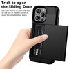 Vofolen Compatible with iPhone 16 Pro Case with Card Holder Dual Layer Heavy Duty Drop Protection Hidden Sliding Card Slot Slim Wallet Phone Case for