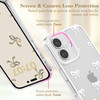 EYZUTAK Case for iPhone 16 Plus, Clear Cute Ribbon Bowknot Pattern Aesthetic Transparent Phone Case Raised Camera Protection Stylish Slim Soft Durabl
