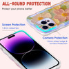 QLTYPRI Case for iPhone 16 Pro Max, Laser Colorful Retro Oil Painting Flower Pattern Cute Curly Wave Border Exquisite Phone Case for Girls Women, Sho