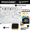 Oversize Premium Acrylic Calendar for Wall | Ultra-Thick Clear Dry & Erase Board | Large23.5"X17.5" | Home Office Monthly Glass Family Planner Plexig