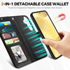 TUCCH Wallet Case for Galaxy S25, Removable 2 in 1 RFID Blocking [4 Card Slots] Wrist Strap [Wireless Charging] Kickstand PU Leather Magnetic Detacha