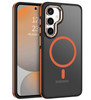 VENINGO Galaxy S24 FE Case,Magnetic Matte Translucent Anti Slip Anti-Fingerprint Bumper Phone Case Cover for Samsung Galaxy S24 FE 2024,Black/Orange