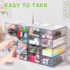 VZKAH Acrylic Organizer with Drawers | 20 Drawers 4 Sets | Desk Organizer and Storage, Clear Makeup Organization, For Office/Art Supply/Craft Storage
