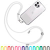 TBOC Cell Phone Lanyard [White] - Comfortable Universal Smartphone Lanyard - Easy to Use Neck Phone Holder [Clear Patch] - Adjustable Length Phone St
