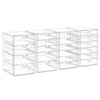 AMALEKO Acrylic Drawer Organizers - 21 Drawers 4 Set - Clear Storage Drawers for Office Supplies - Stackable Makeup Organizer - Dustproof Desk Organi