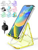 TOPGO Acrylic Cell Phone Stand, Clear phone Holder for Office Desk, Vanity, Kitchen Counter, Bedside Table, Compatible with iPhone 17 16 15 14 13 12