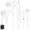 USB C Headphone, Voice Changer Earbuds Wired for Google Pixel 10 9 8 7, Karaoke Type-C Earphone with Mic Case Deep Bass Noise Isolate for iPhone 17 A