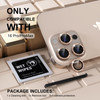 Misea Compatible for iPhone 16 Pro/iPhone 16 Pro Max Camera Lens Protector Bling, 9H Tempered Glass Camera Cover Screen Protector Metal Individual Ri