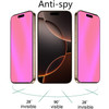 BWEDXEZ 2 Pack Anti-Blue Privacy Tempered Glass for iPhone 16 Pro/iPhone 17 Anti-Spy Screen Protector Film Electroplated Gradient Colorful 6.3 inch