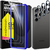 Milomdoi 3 Pack Screen Protector for Samsung Galaxy S24 FE with 3 Pack Camera Lens Protector,Tempered Glass Accessories, [Support Fingerprint Unlock]