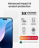 ZAGG Glass Elite Screen Protector for iPhone 16/15-5X Stronger, Reinforced Edges, Ultra-Strong Tempered Glass, Scratch Resistant, Anti-Smudge, Easy I