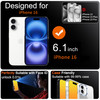 Heromiracle 2 Pack for iPhone 16 Privacy Screen Protector Tempered Glass for iPhone16 Anti-Spy Private Glass Film Anti-Blue Light Eye Protection with