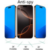 BWEDXEZ 2 Pack Anti-Blue Privacy Tempered Glass for iPhone 16 Pro Max Anti-Spy Screen Protector Film Electroplated Blue 6.9 inch