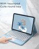 HENGHUI Touch Keyboard Case for Galaxy Tab S6 Lite 10.4 inch 2024/2022/2020 Keyboard Case with Touchpad Detachable Keyboard Cute Round Key Color Keyb