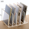 SANRUI Acrylic File Organizer, Clear Magazine File Holder Desk Organizer for Office Organization and Storage with 5 Vertical Compartments, Desktop Bo
