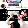 JYCUHTCL Large Gaming Mouse Pad Set 35.4 x 15.7 with Keyboard Wrist Rest, Wrist Support, and Coaster Memory Foam Smooth Desk Pad Mousepad for Home Of