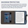 kwmobile Cover Compatible with Kobo Libra Colour Cover - Faux Leather/Suede Case with Stand - Red/Dark Grey
