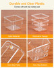 LUSCREAL 25 PCS Clear Plastic Drawer Organizers and Dividers, 4 Sizes Stackable Drawer Storage Bins and Organizer Trays for Bathroom, Kitchen, Office