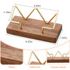 Amyhill 4 Pcs Wood Business Card Holder Display for Desk Metal Wooden Name Card Organizer Business Display Holders for Women Men Office Home Decorati