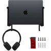 IFCASE Aluminum Wall Laptop Mount Holder for MacBook Air, Pro, Surface, iPad, Tablets, Cell Phones with Headphone Hook, Anti-Scratch Pads, Adhesive &