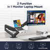 Suptek Monitor Laptop Mount Stand, 2 in 1 Function Dual Monitor Arms Desk Mount for 13"-18" Notebook and 17"-32" Monitor with Laptop Tray,Holds up to