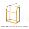 Feyarl 1pcs Gold Glass Business Card Holder Stand Vertical Business Card Display Clear Business Name Card Organizer Appointment Gift Cards Storage fo