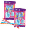 Candy Straws, 2.75 Ounce Bags (Pack of 2), Pixie Sticks, Sour Filled Candy Straw 4 Flavors, The Hampton Candy Company