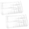 Limbeuuu 2Pcs 8-Section Clear Drawer Organizer, Large Acrylic Drawer Divider Tray for Desk,Bathroom,Office Makeup,Junk, Plastic Drawers Organizer 13.