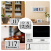 Framendino, White Vintage Wood Rustic Block Chic Perpetual Desktop Wooden Cubes Calendars for Home Office Desk Decoration