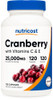 Nutricost Cranberry Extract (25,000mg) (120 Capsules) with Vitamin C & Vitamin E
