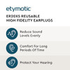 Etymotic ER20XS ETY Earplugs - Standard Size, Clear - High-Fidelity Hearing Protection - Up to 20 dB Sound Reduction - Reusable - Includes Neck Cord
