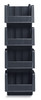 Akro-Mils 30778 Economy Stacking Shelf Plastic Storage Bins, (18-Inch x 8-3/8-Inch x 7-Inch), Black (8-Pack) (30778BLACK)