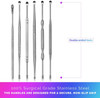 Stainless Steel Ear Curette Cleansing Kit - 6 Piece Set with Spiral Spring Pick Unclogger, Thorough Ear Wax Removal and Storage Case