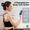 AUVON 3-in-1 TENS Unit Muscle Stimulator, EMS Massage Machine with 40 Intensities for Gradual Shoulder, Sciatica, Back Pain Relief, 24 Modes Recharge