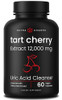 NutraChamps Organic Tart Cherry Extract Capsules 12,000mg - Made from Montmorency Tart Cherry Concentrate, Celery Seed & Bilberry - Uric Acid Cleanse