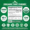 Zazzee USDA Organic Tart Cherry 10:1 Extract, 3000 mg Strength, 120 Vegan Capsules, 4 Month Supply, Standardized, Concentrated 10X Extract, 100% Vege