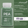 LongLifeNutri Palmitoylethanolamide (Pea) 400mg - 120 Vegetarian Capsules, Organic Supplement for Discomfort Management, 4-Month Supply, Lab Tested,
