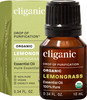 Cliganic USDA Organic Lemongrass Essential Oil - 100% Pure Natural Undiluted, for Aromatherapy Diffuser | Non-GMO Verified (Packaging May Vary)