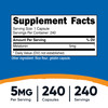 Nutricost Melatonin 5mg, 240 Capsules - 5mg Per Serving, Non-GMO, Gluten Free