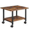 HOOBRO Printer Stand, 2-Tier Industrial Under Desk Printer Cart with Shelf, Mobile Heavy Duty Storage Rack on Wheels for Home, Office, Rustic Brown a